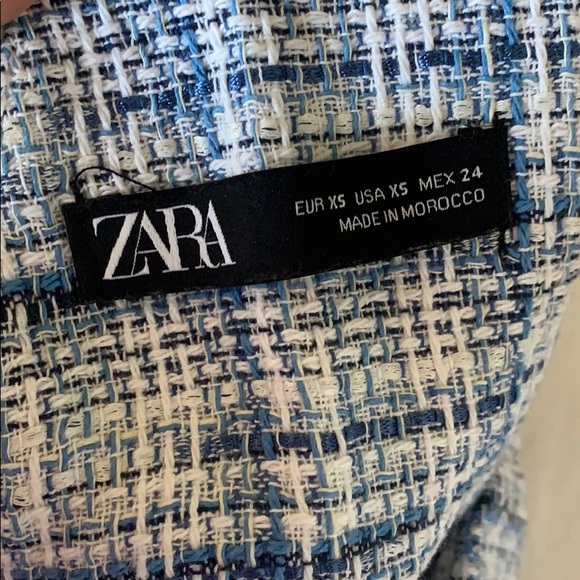 Zara Blue textured Dress - Picture 3 of 3